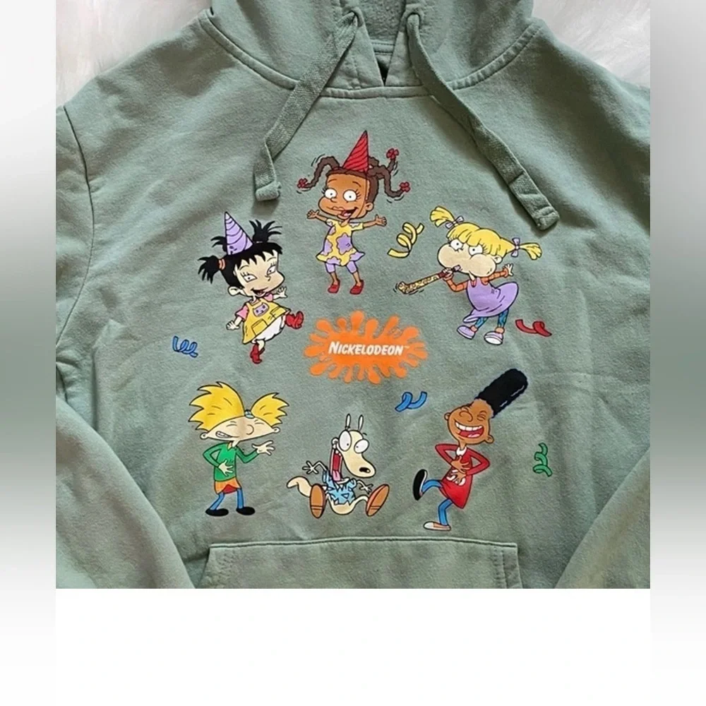 Rugrats Nickelodeon Hoodie with Cartoon Characters - Green